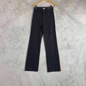Faherty Womens High Rise Wide Leg Utility Patch‎ Pocket Pants Black 26